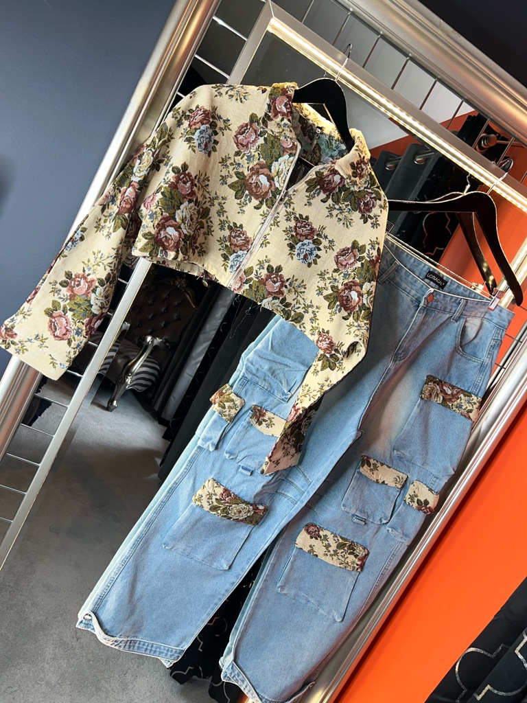 Tapestry Dreams Curated Archive Balloon Cargo & Crop Jacket Set